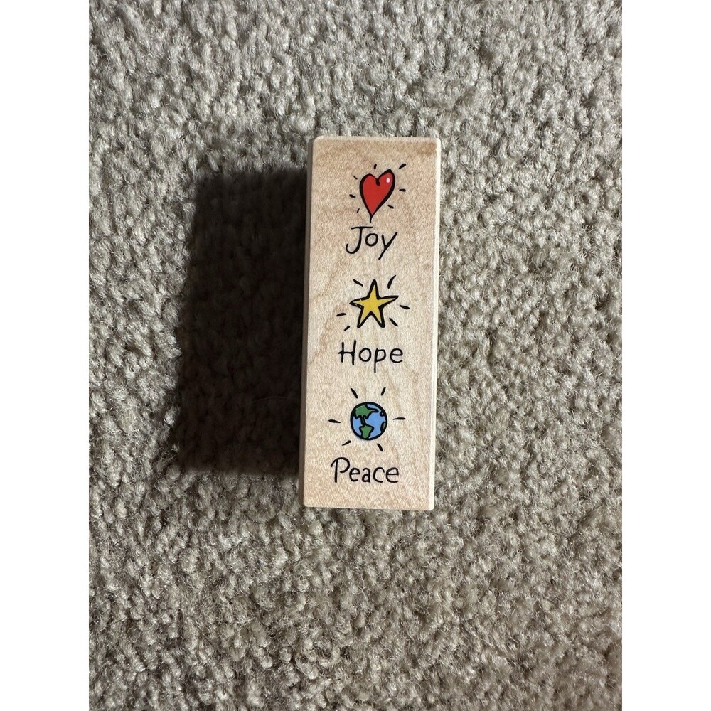 Hero Arts Joy Hope Peace Rubber Stamp F2590 Christmas Winter Holidays Love Art